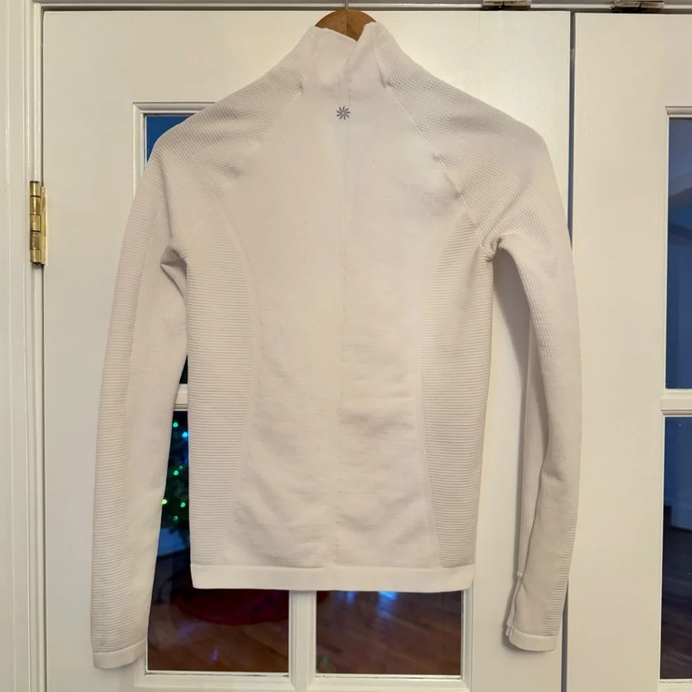 Athleta Flurry Half Zip Mock Neck Top, WHITE, XS - Picture 5 of 5